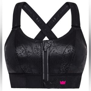 NWT SHEFIT XS Snakeskin Black Sports Bra